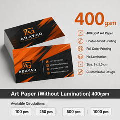 400 GSM Art Paper Business Cards – Without Lamination