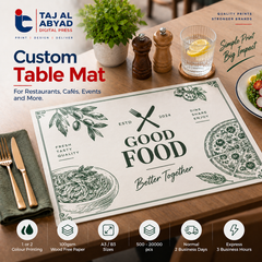 Table Mat Printing – 1 or 2 Color, Glossy 90gsm