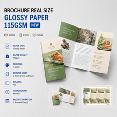 Brochure Real Size Folding Printing – Glossy Paper 115gsm