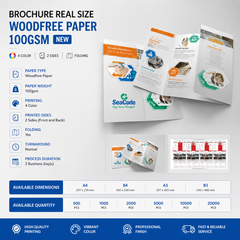 Brochure Real Size Folding Printing – Woodfree Paper 100gsm