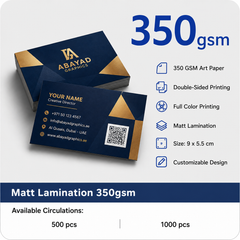 Matt Lamination Business Cards – 350 GSM