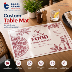 Table Mat – 1 or 2 Color, Glossy 135gsm
