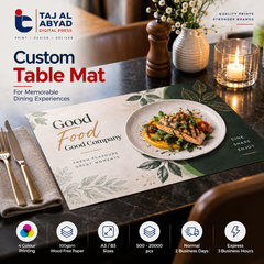 Custom Table Mat Printing – 4 Color, Glossy 135gsm